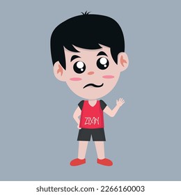 Cute boy character illustration design