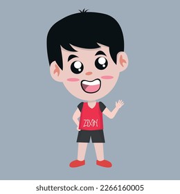 Cute boy character illustration design