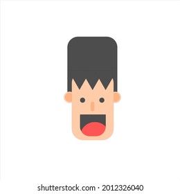 ilustración de un lindo niño sonriendo alegremente