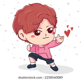 Personaje de chico lindo enamorado