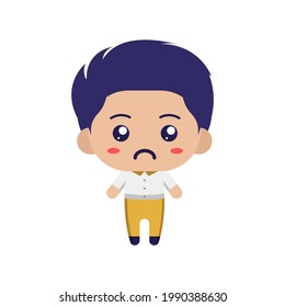 cute boy character on white background