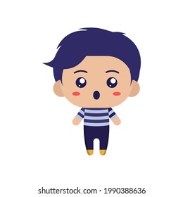 personaje de chico lindo con fondo blanco