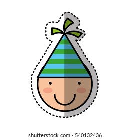cute boy character with party hat vector illustration design