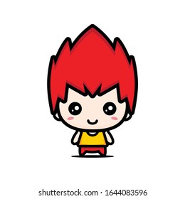 Cute boy character vector design
