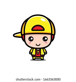Cute boy character vector design