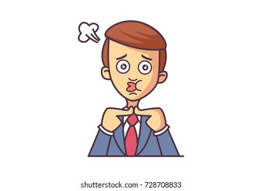 Cute Boy Character . Vector Illustration. Isolated on white background.
