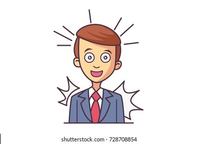Cute Boy Character . Vector Illustration. Isolated on white background.
