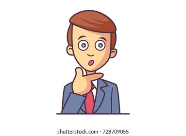 Cute Boy Character . Vector Illustration. Isolated on white background.