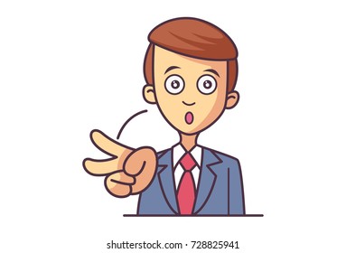 Cute Boy Character . Vector Illustration. Isolated on white background. 