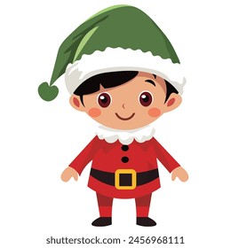 cute boy character wearing Christmas clothes