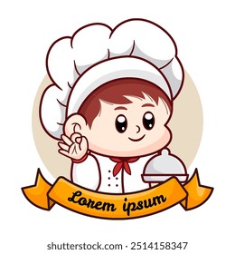 Niedliche Boy Chef moderne Logo-Vorlage