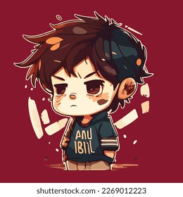 cute boy chibi style vector art