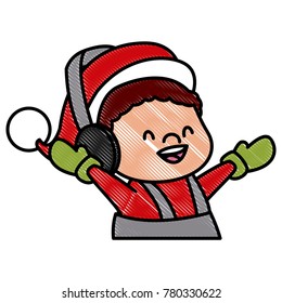 Cute boy christmas cartoon