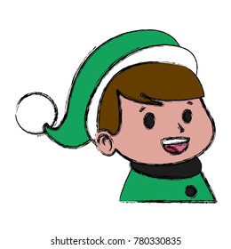 Cute boy christmas cartoon