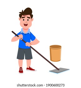 ilustración del concepto de pisos de limpieza para niños lindos