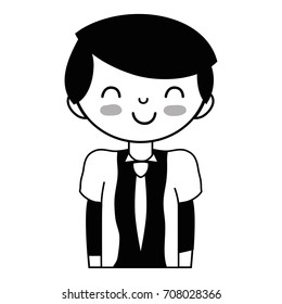 cute boy with clothes and hairstyle