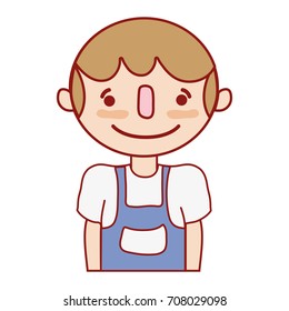 cute boy with clothes and hairstyle