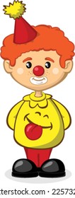 Cute Boy Clown In Orange