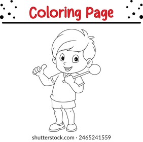 cute boy coloring page. cute coloring book for kids