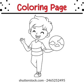 lindo niño para colorear página. lindo libro para colorear para niños