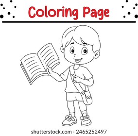 cute boy coloring page. cute coloring book for kids