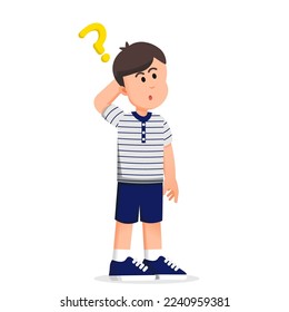 a cute boy with a confused expression