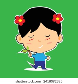 a cute boy dancing happily alone