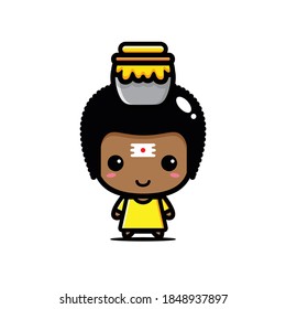 cute boy design celebrating thaipusam
