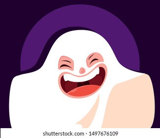 cute boy disguised of ghost