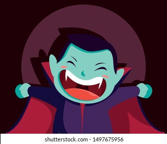 cute boy disguised of vampire