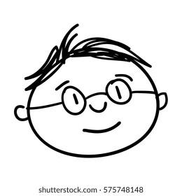 cute boy drawing icon