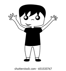 cute boy drawing icon