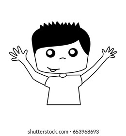 cute boy drawing icon