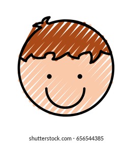cute boy drawing icon