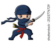 Cute boy are dressed as ninjas