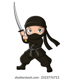 Menino bonito estão vestidos como ninjas