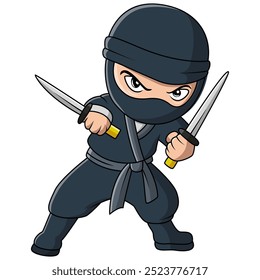 Menino bonito estão vestidos como ninjas