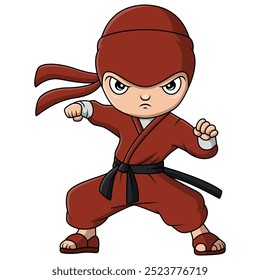 Menino bonito estão vestidos como ninjas