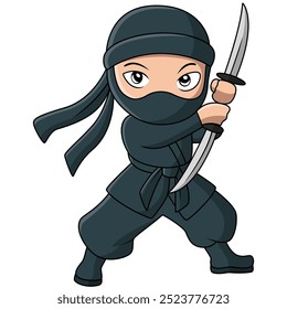 Menino bonito estão vestidos como ninjas