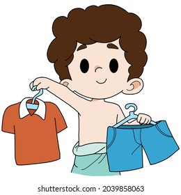 Cute Boy Dressing Upcartoonvector Illustration Isolated Stock Vector ...