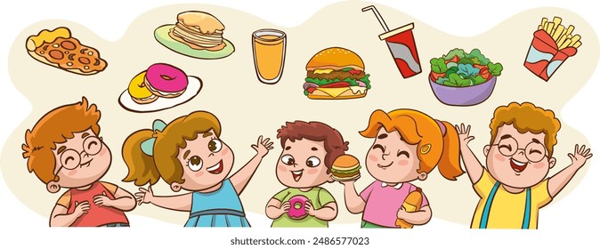 A cute Boy eat hamburger with french fries, and soda. he eat fast food.