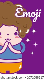 Cute boy emoji cartoon