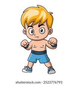 Cute boy are exercising at the gym