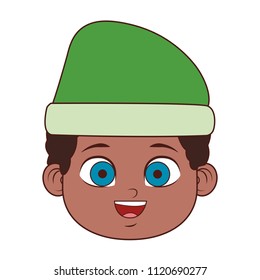 Cute boy face with beanie hat
