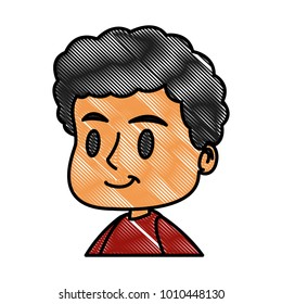 Cute boy face cartoon