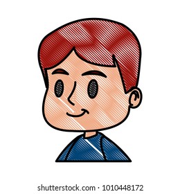 Cute boy face cartoon