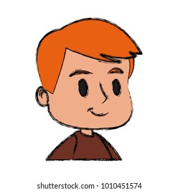 Cute boy face cartoon