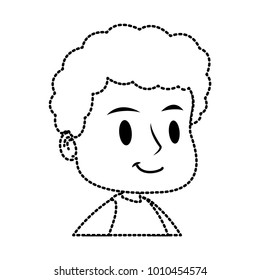 Cute boy face cartoon