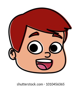 Cute boy face cartoon