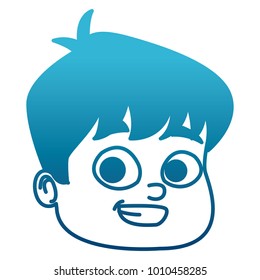 Cute boy face cartoon
